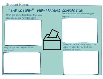 the lottery pre reading activities|Results for the lottery prereading activities .